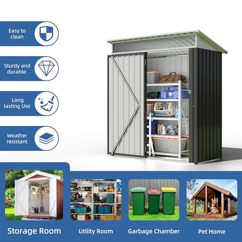 JYQAQA 5x3 FT Outdoor Garden Storage Shed