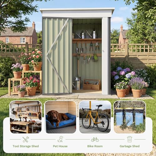 5x3 FT Outdoor Storage Shed with Floor Frame