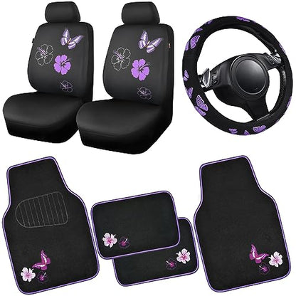 Universal Butterfly Car Seat Covers Front Set