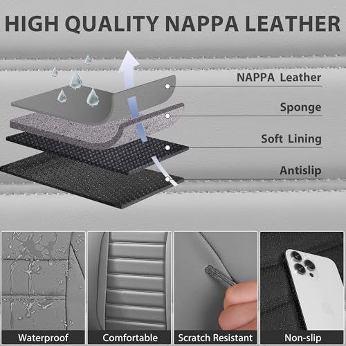 Nappa Leather Car Seat Covers Front Seats