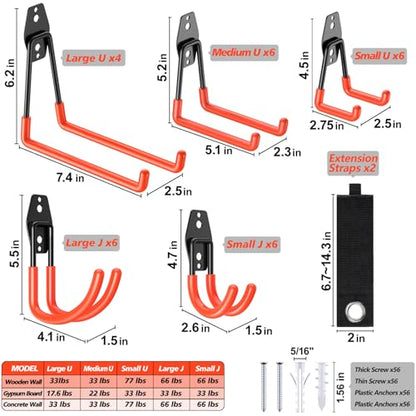 MKRUI 30 Pack Garage Hooks for Storage & Hanging Items