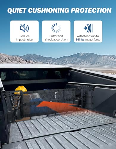 Truck Bed Divider Compatible with Cybertruck 2025 2024 2023 Cargo Divider Organizer Steel Molle Panels with Cargo Divider Net Cybertruck Accessories