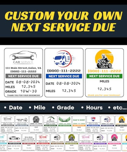 Oil Change Stickers for Windshield Personalized with Your Logo (500 Count)