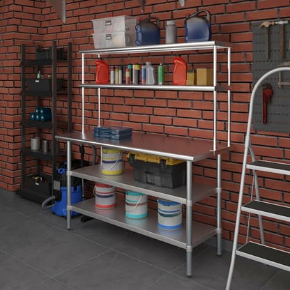Stainless Steel Work Table with 2 Shelves