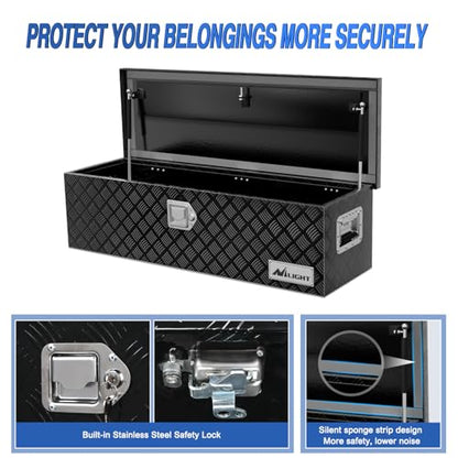 39 Inch Truck Tool Box Heavy Duty Aluminum Stripes Plated