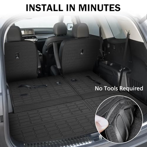 Trunk Mat & Backrest Mat & 2nd Row Seat Back Cover for Kia Telluride 2020
