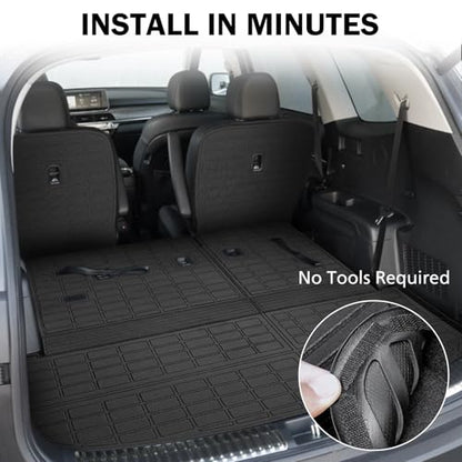 Trunk Mat & Backrest Mat & 2nd Row Seat Back Cover for Kia Telluride 2020