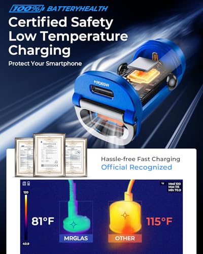 Upgraded】 125W USB C Car Charger Super Fast Charging for iPhone 16