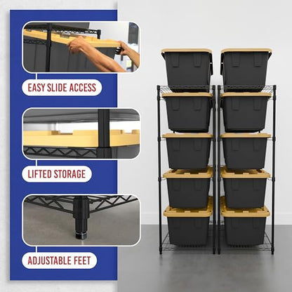 5 Tier Steel Tote Rack for 27 Gallon Bins (2 Count)