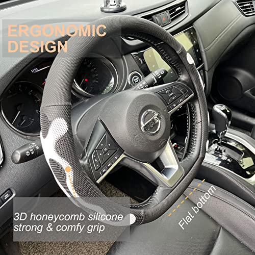 D Shaped Comfy Grip Steering Wheel Cover 14.5