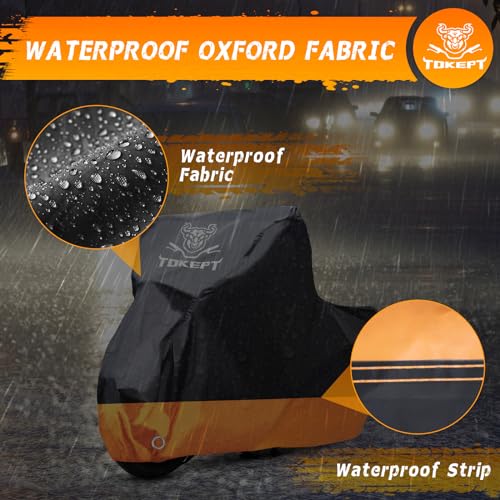 Motorcycle Cover Waterproof Outdoor Storage Fits Up to 96"