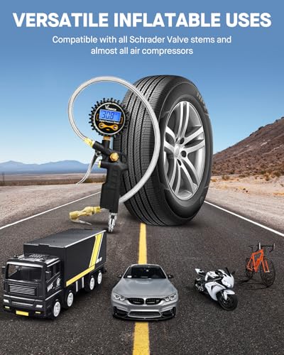 Digital Tire Pressure Gauge with Inflator