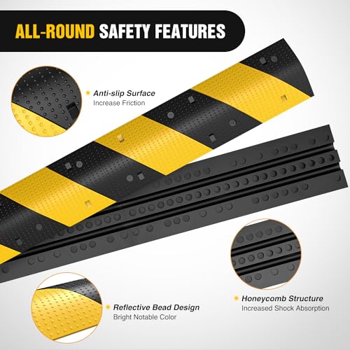 Rubber Speed Bumps with Cable Protector