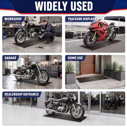 Motorcycle Mat Garage Floor Rug Washable Parking Mats for Garage Floors Non Slip Oil Absorbent Pad Rubber Backing Layer Protects Floor