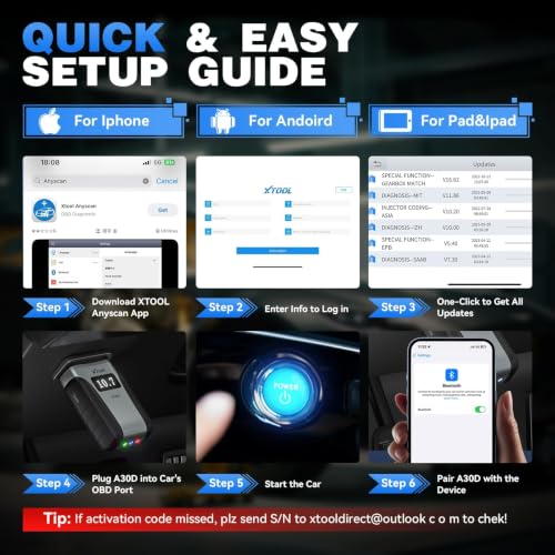 A30D Bidirectional OBD2 Scanner Diagnostic Tool All System & 19 Reset