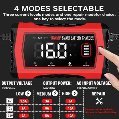 16 Amp Smart Battery Charger
