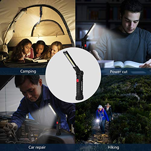 Tool Gifts for Men 2Pack Rechargeable LED Work Lights with Magnetic Base (2 Count)