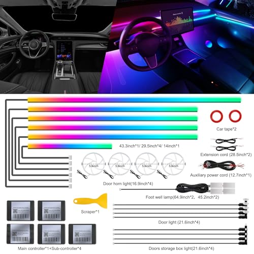 Dreamcolor Acrylic Interior Car LED Strip Light with Wireless APP