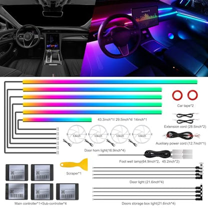 Dreamcolor Acrylic Interior Car LED Strip Light with Wireless APP