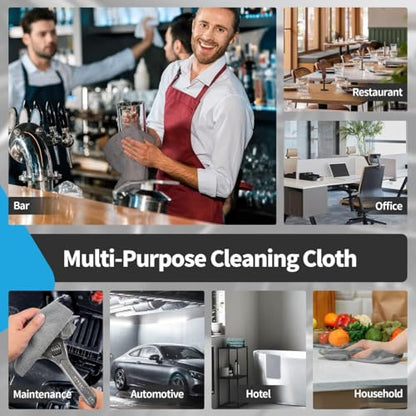 Grey Microfiber Cleaning Cloth (24 Count)