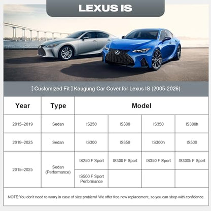 Waterproof Car Cover Custom Fit Lexus IS250 IS300 IS350 2005
