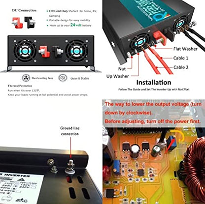 Reliable 3000w Pure Sine Wave Solar Power Inverter 24v 110