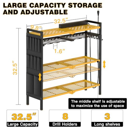 Power Tool Organizer Cart with Charging Station