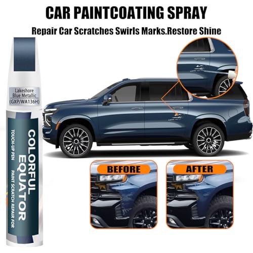 GXP/WA136H Lakeshore Blue Metallic) Touch Up Paint Compatible with Chevrolet, Car Paint Pen Scratch Repair Two-In-One Touch Up Paint, Premium Car Scratch Remover for Deep Scratches
