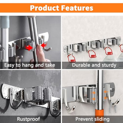 Mop and Broom Holder Wall Mount