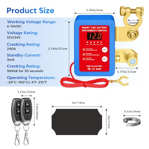 Remote Battery Disconnect Switch 12V (4 Count)