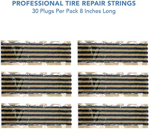 30 pcs 8" Black Tire Repair Strings Tire Repair Plugs (30 Count)
