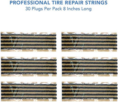 30 pcs 8" Black Tire Repair Strings Tire Repair Plugs (30 Count)