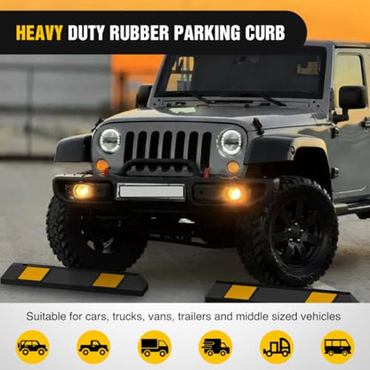 36 Inch Parking Curb with Reflective Strips