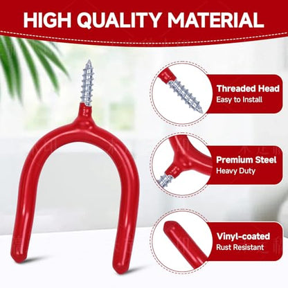 6 Pack Garage Storage System Steel U Hooks with Anti (6 Count)