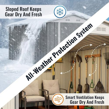 8x12 FT Outdoor Storage Shed