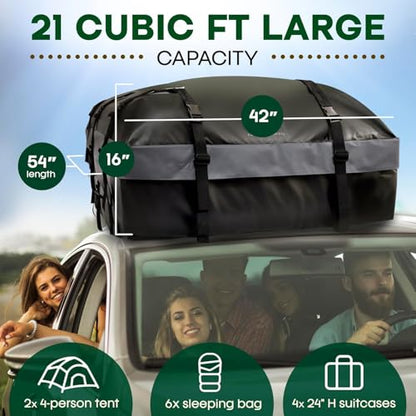 21 Cubic Feet Car Rooftop Soft Shell Cargo Carrier