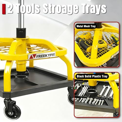 Rolling Shop Stool with Wheels