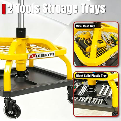 Rolling Shop Stool with Wheels