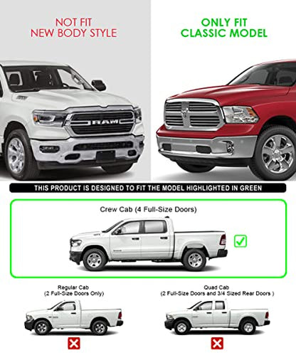 Running Boards 6in Black Compatible with Ram 1500 2009