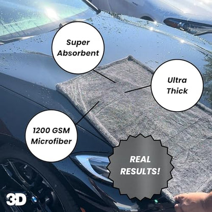 Hydro-FIL XL | Professional Grade Microfiber Towel | Extra Large 20” x 31.5” | Highly Absorbent | Premium Drying Cloth for Car Detailing (Grey)