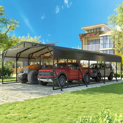 20X40 FT Heavy Duty Metal Carport Canopy with Triangle Frame Base