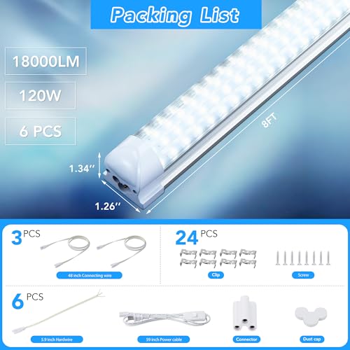 T8 LED Shop Lights (6 Count)