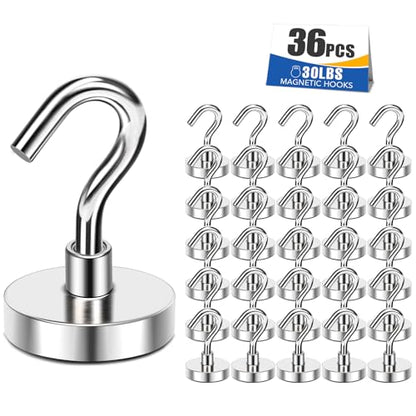 Magnetic Hooks 30lbs Strong Magnets Hook 36 Pack