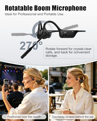 Open Ear Bluetooth Wireless Trucker Headset with Microphone