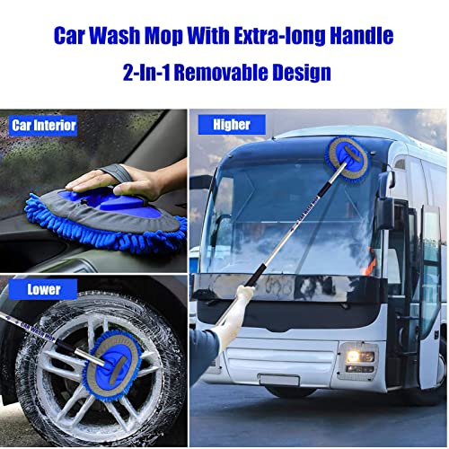62" Car Wash Brush Mop Kit with Long Handle (2 Count)
