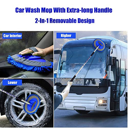 62" Car Wash Brush Mop Kit with Long Handle (2 Count)