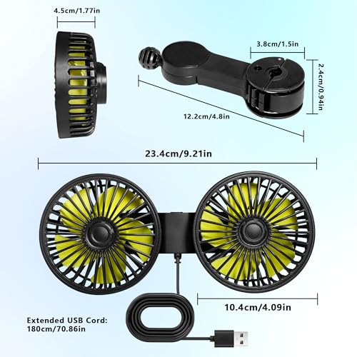 USB Car Cooling Fans for Backseat
