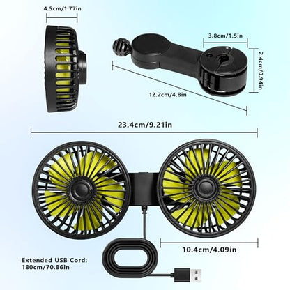 USB Car Cooling Fans for Backseat