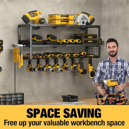 Heavy Duty Power Tool Organizer with Charging Station