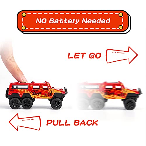 Pick up Trucks Open Door Die Cast Metal Toy Cars Pull Back 4 Pack